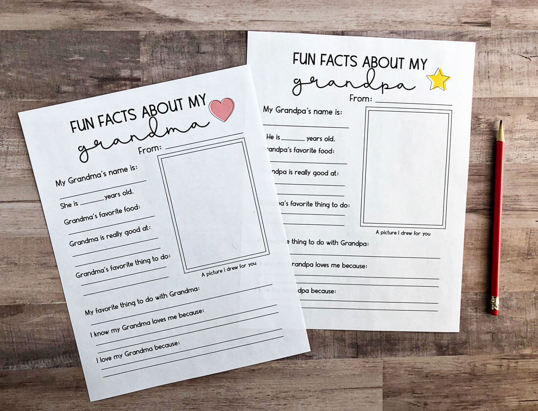 Printables for Grandparents Day - have your kids fill out these fun sheets. www.thirtyhandmadedays.com