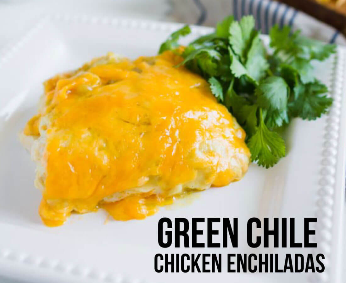 Green Chile Chicken Enchiladas - an easy dinner recipe that your whole family will love! 