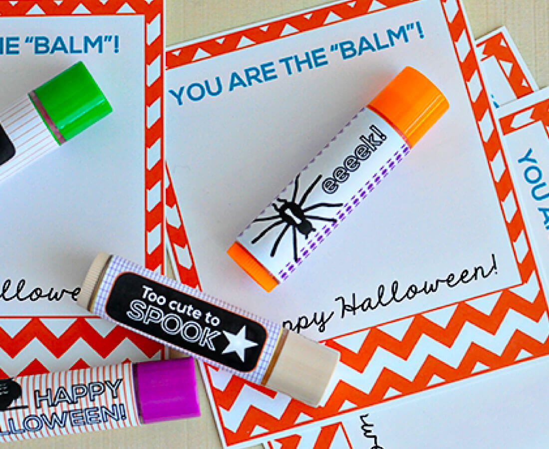 Halloween Printables: print out these cards for Halloween lip balm