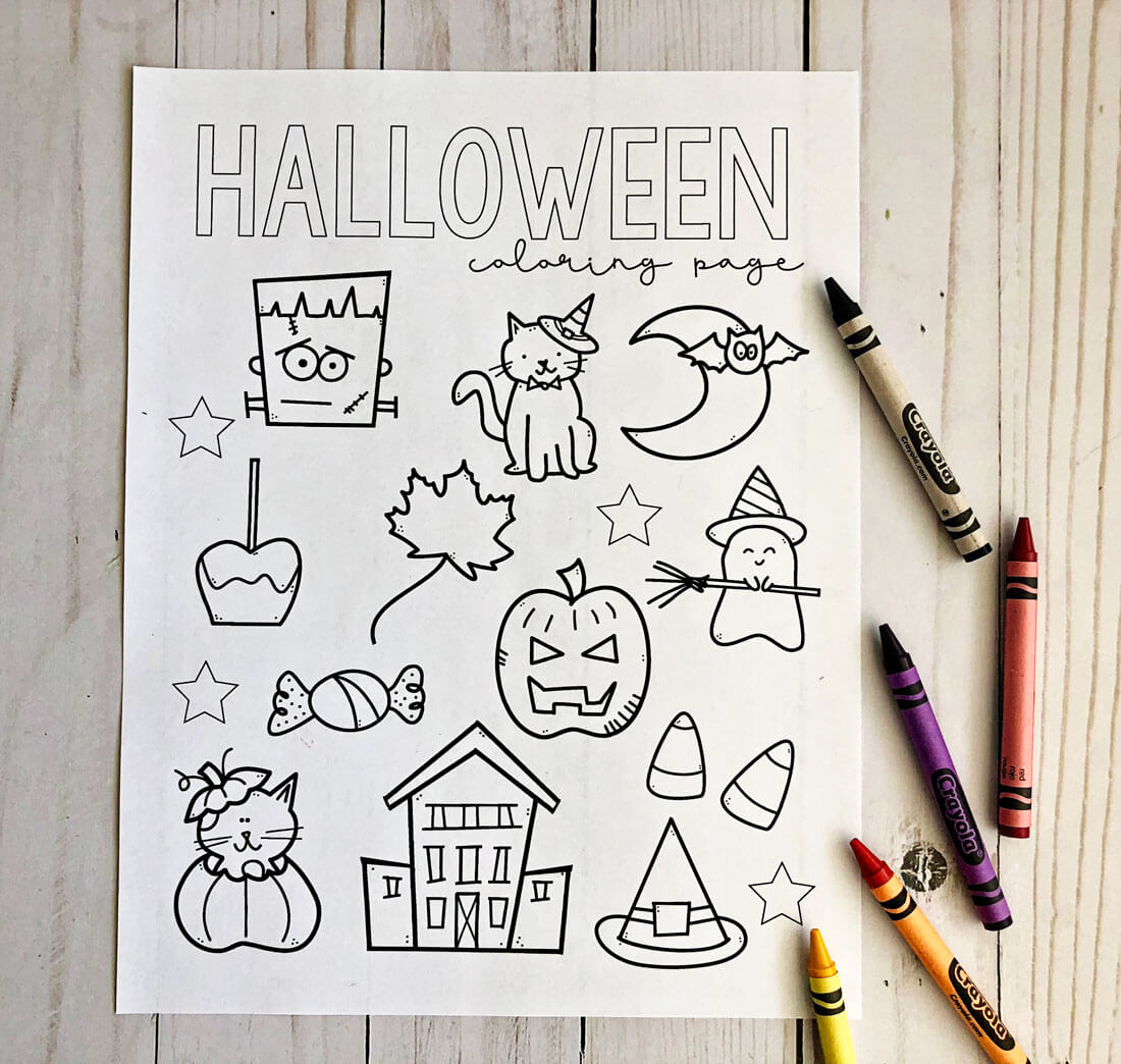 Free Printable Halloween Coloring Pages - download and fill in this cute sheet for the holiday! Not colored in.