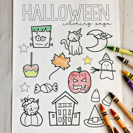 Free Printable Halloween Coloring Pages - download and fill in this cute sheet for the holiday!