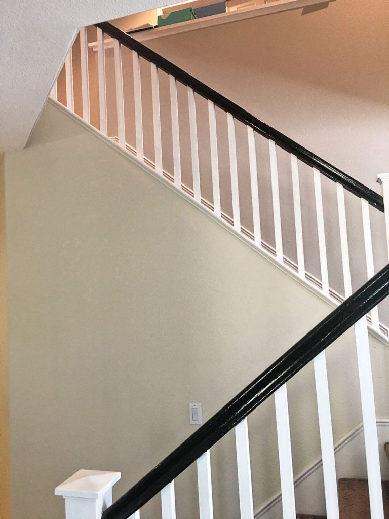 How to Paint Your Stair Railing and Banister Black from 30daysblog