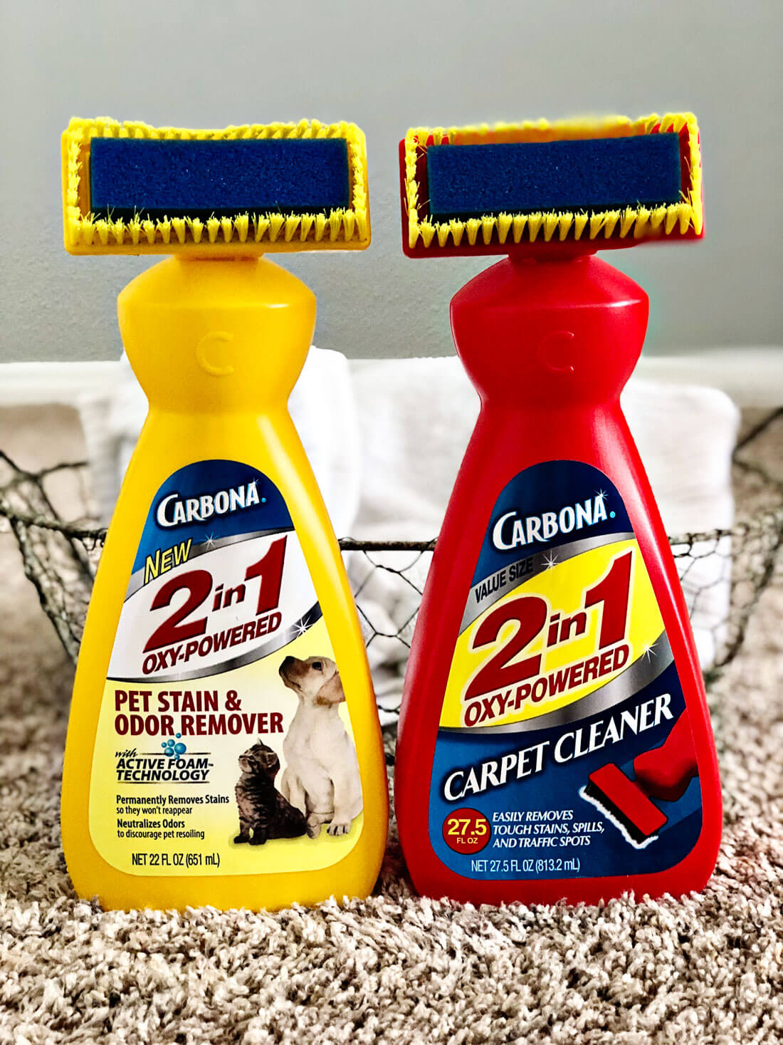 Carbona Oxy-Powered 2-in-1 Carpet Cleaner, 27.5 Ounces - Pack of 2