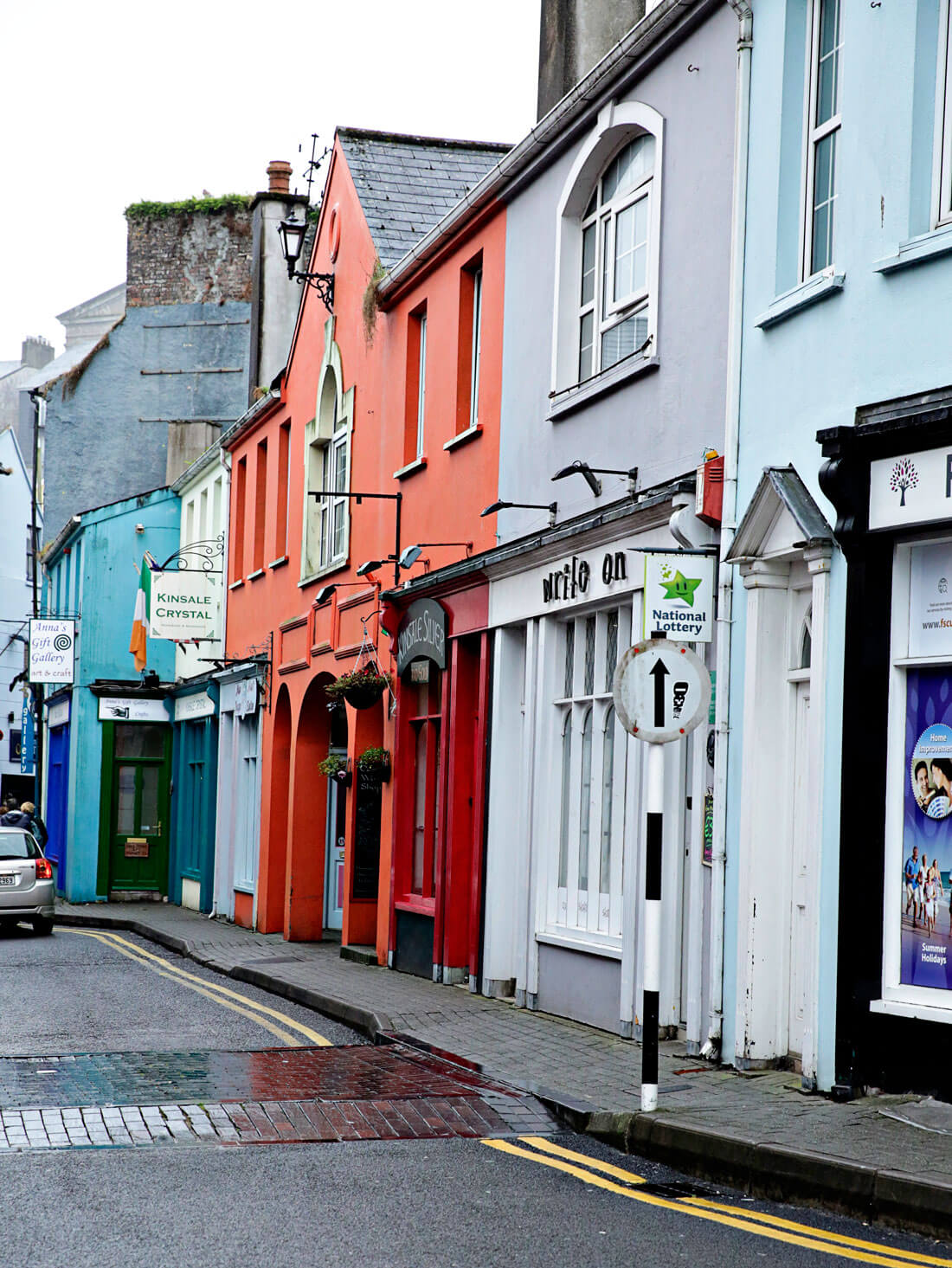 Beautiful bright colored buildings in Kinsale, Ireland