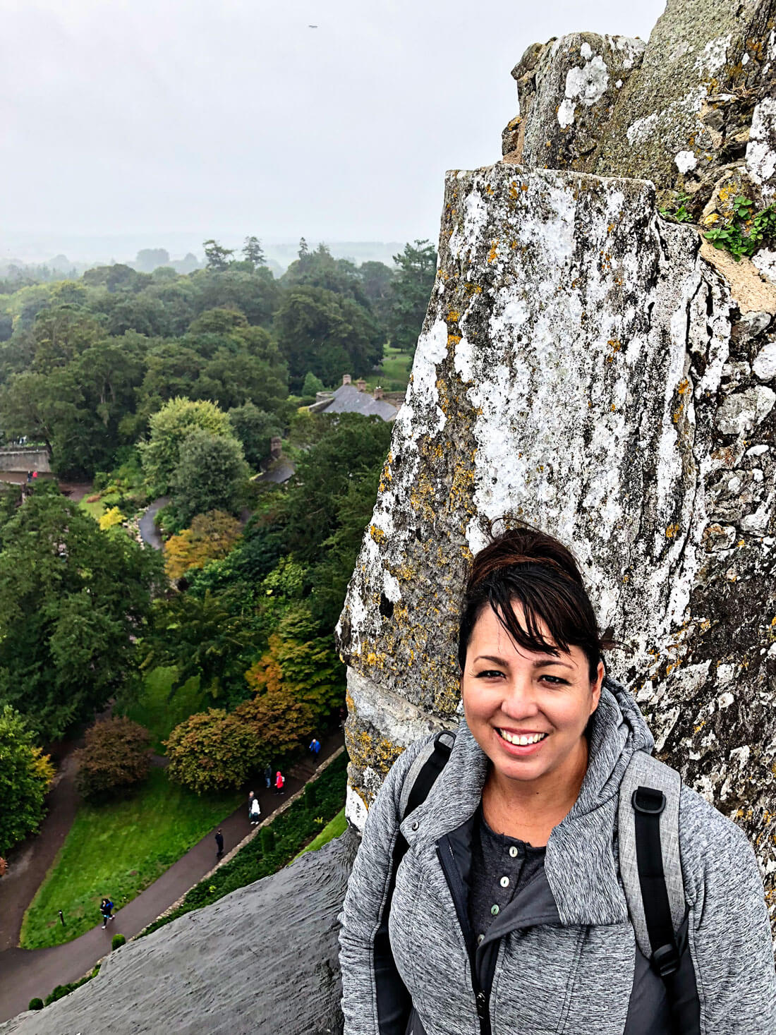 At the top of the Blarney Castle in Ireland