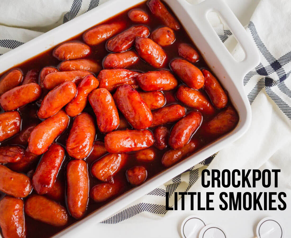 Crockpot Little Smokies - the perfect appetizer! So easy to put together and sooo good. 