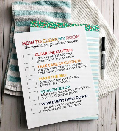 How to Clean Your Room Printable