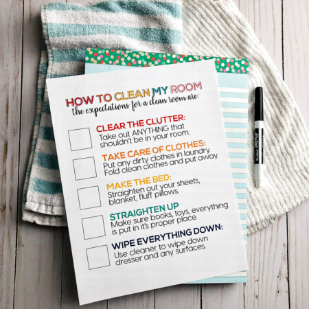 How to Clean Your Room - printable for kids to set expectations