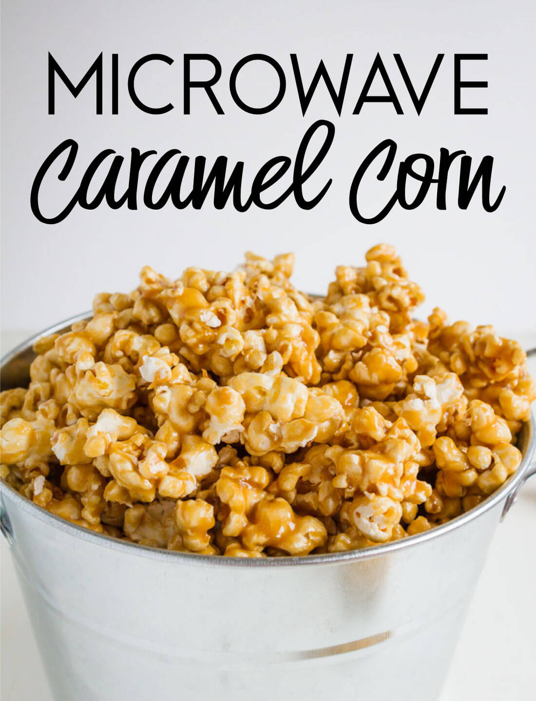 Microwave Caramel Corn - using ingredients you probably already have on hand, make this easy caramel corn.