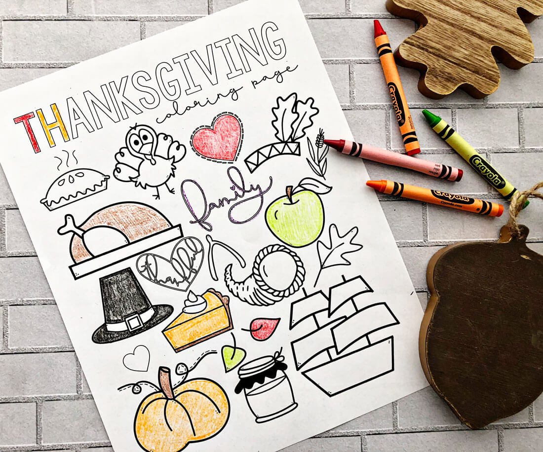 Happy Thanksgiving Coloring Page - free printable coloring page! www.thirtyhandmadedays.com