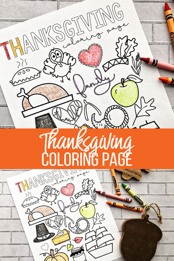 Happy Thanksgiving Coloring Page - free printable coloring page! www.thirtyhandmadedays.com