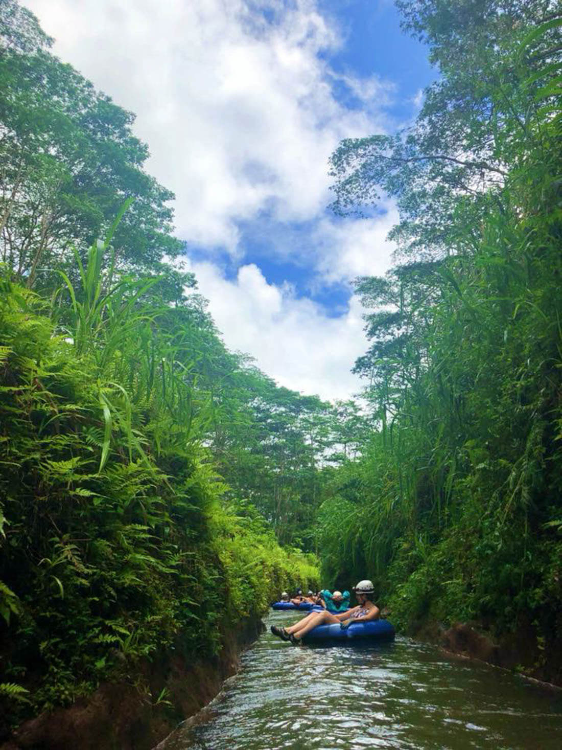 Kauai Tubing - going down the sugar cane canal