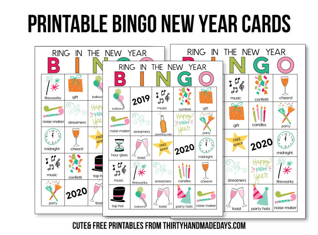 New Year's Bingo Printable Printable Word Searches
