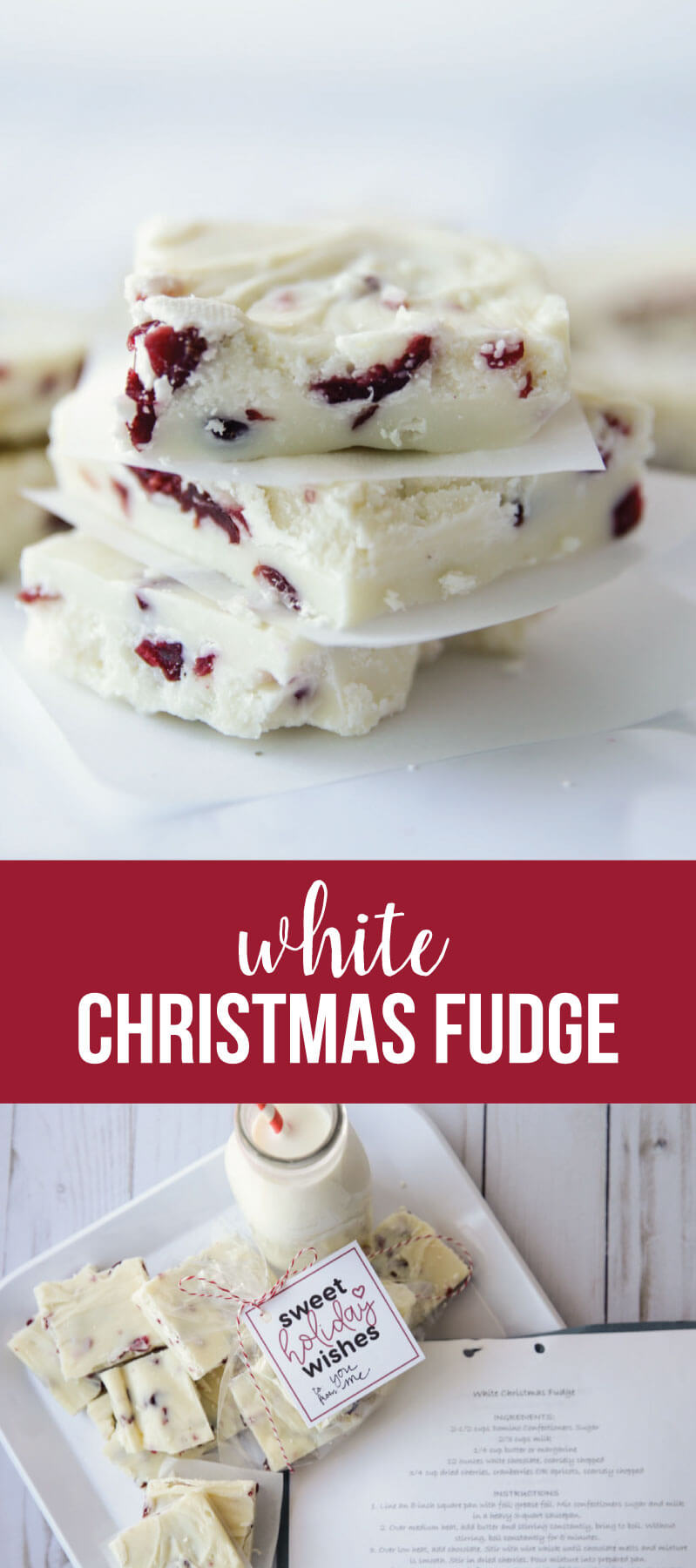 White Christmas Fudge - easy to make recipe that's perfect for the holidays! www.thirtyhandmadedays.com 