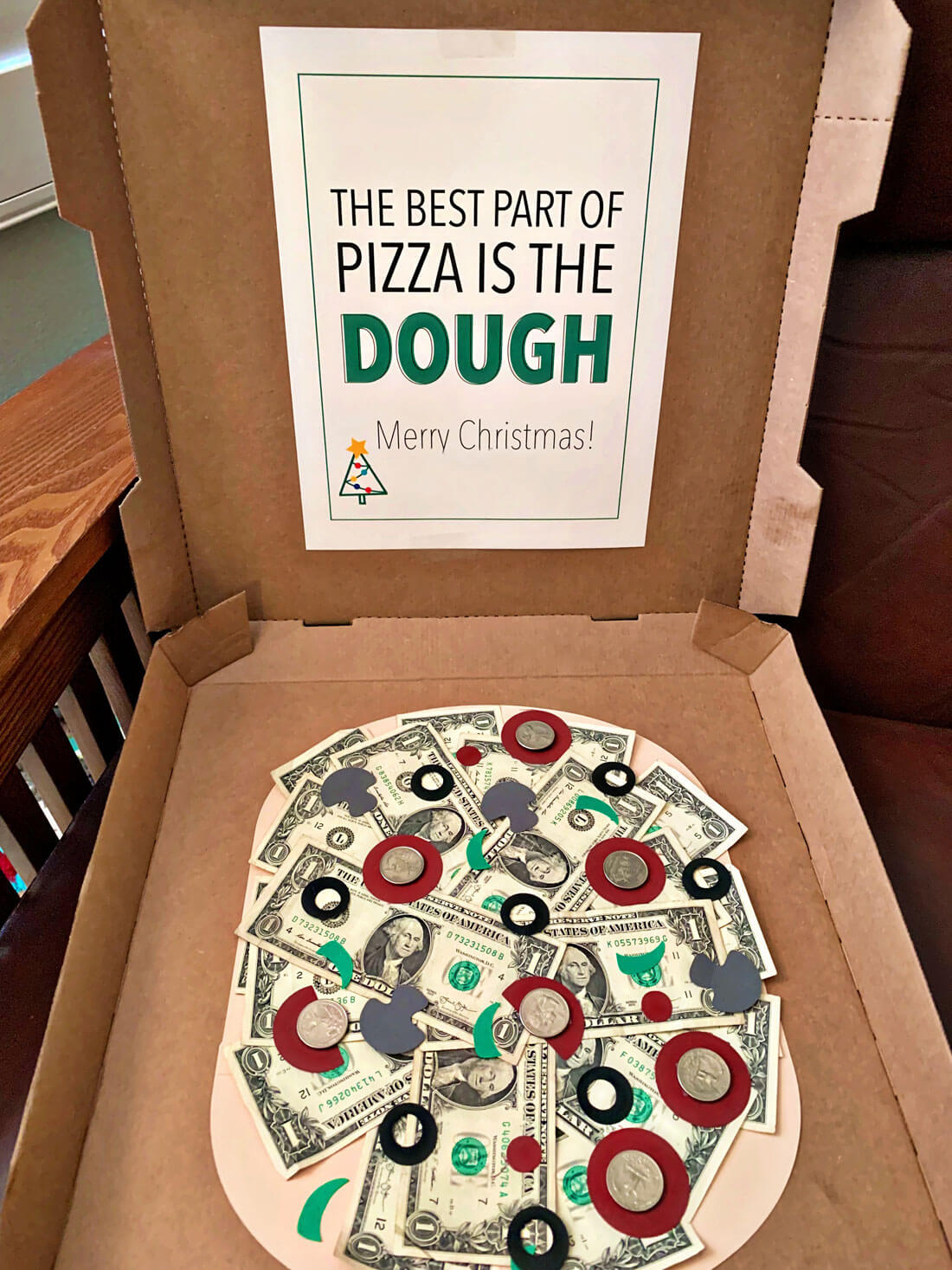 Pizza money gift idea - perfect for a last minute gift.