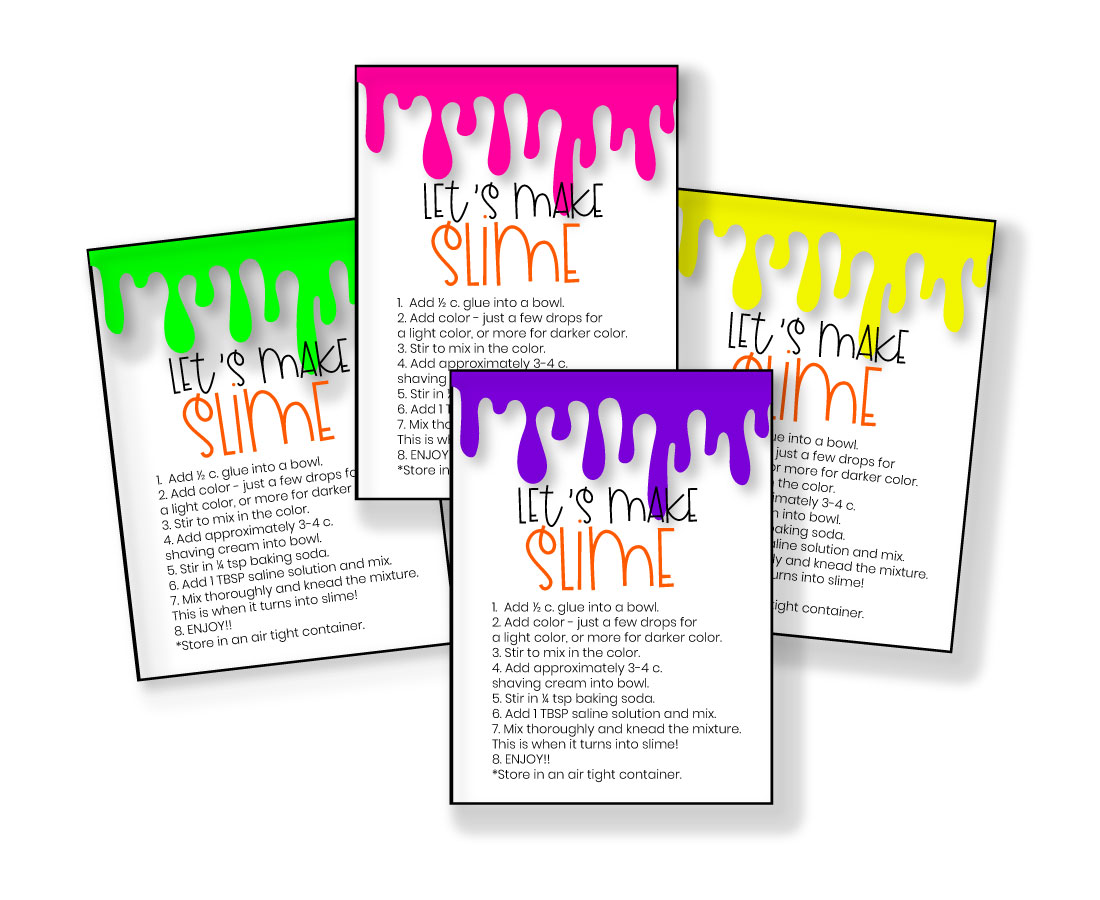 Slime Kit printables - download these cute printables to use for a gift 