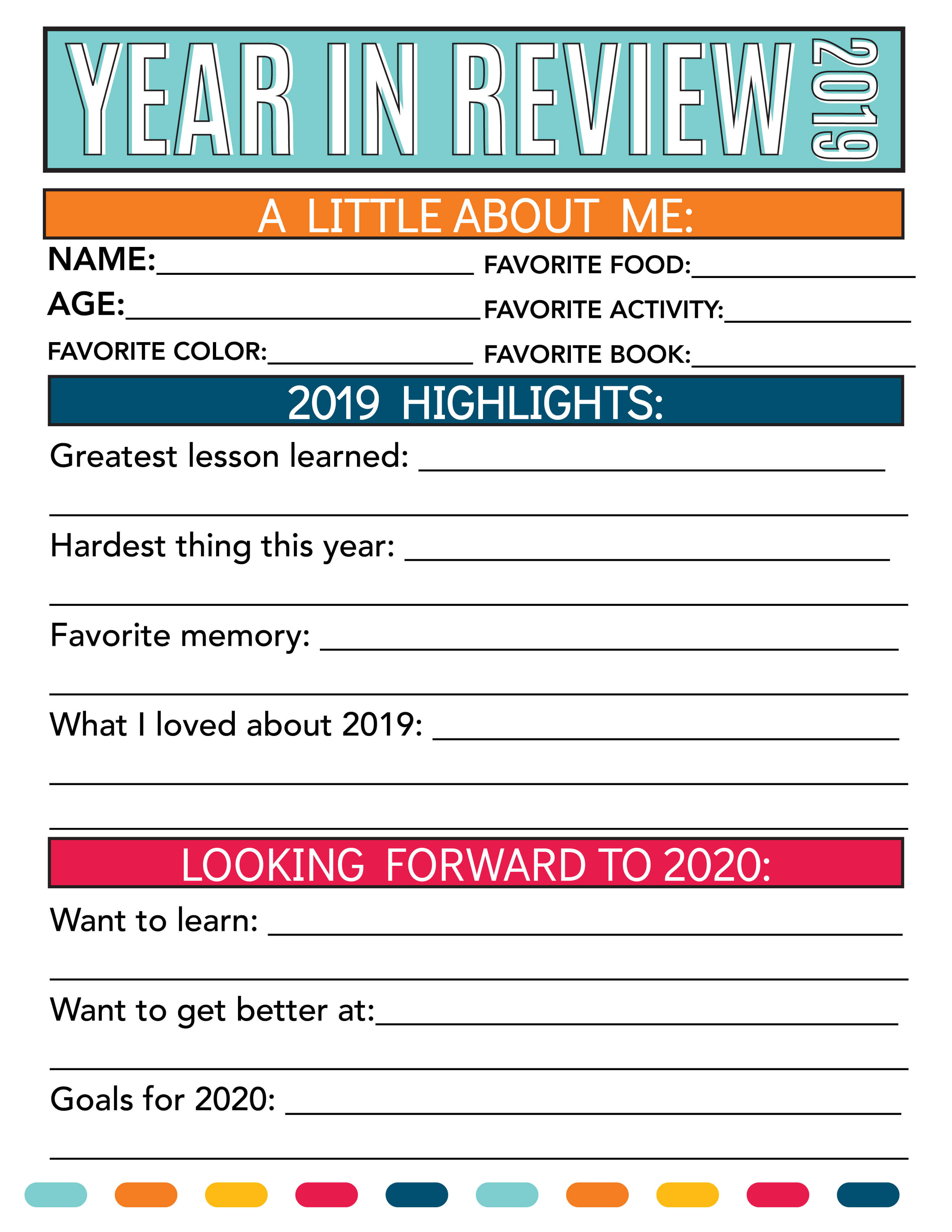 Printable Year In Review Template Printable Word Searches