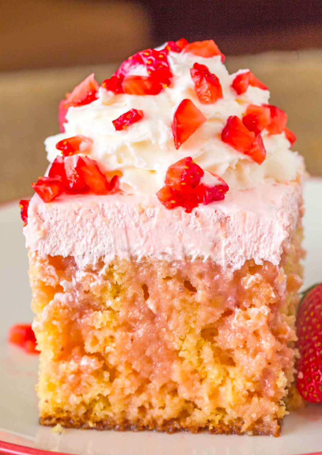 Strawberry Poke Cake - delicious WW Dessert