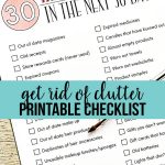 How to declutter your home - printable checklist of things to get rid of in the next 30 days. www.thirtyhandmadedays.com