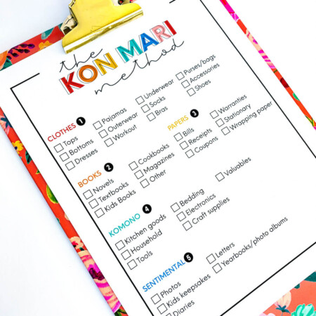 The KonMari Method Checklist - print this out and use to declutter your home!