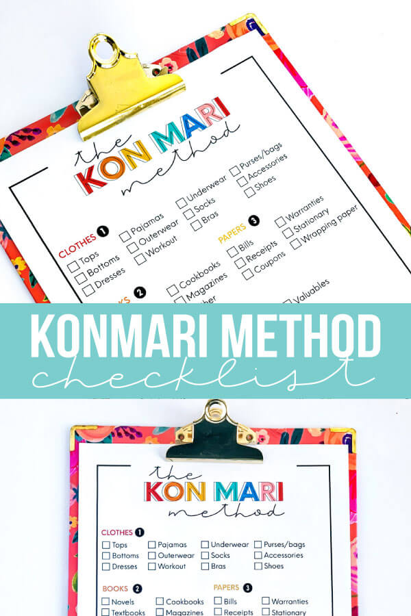 The KonMari Method Checklist - print this out and use to declutter your home!