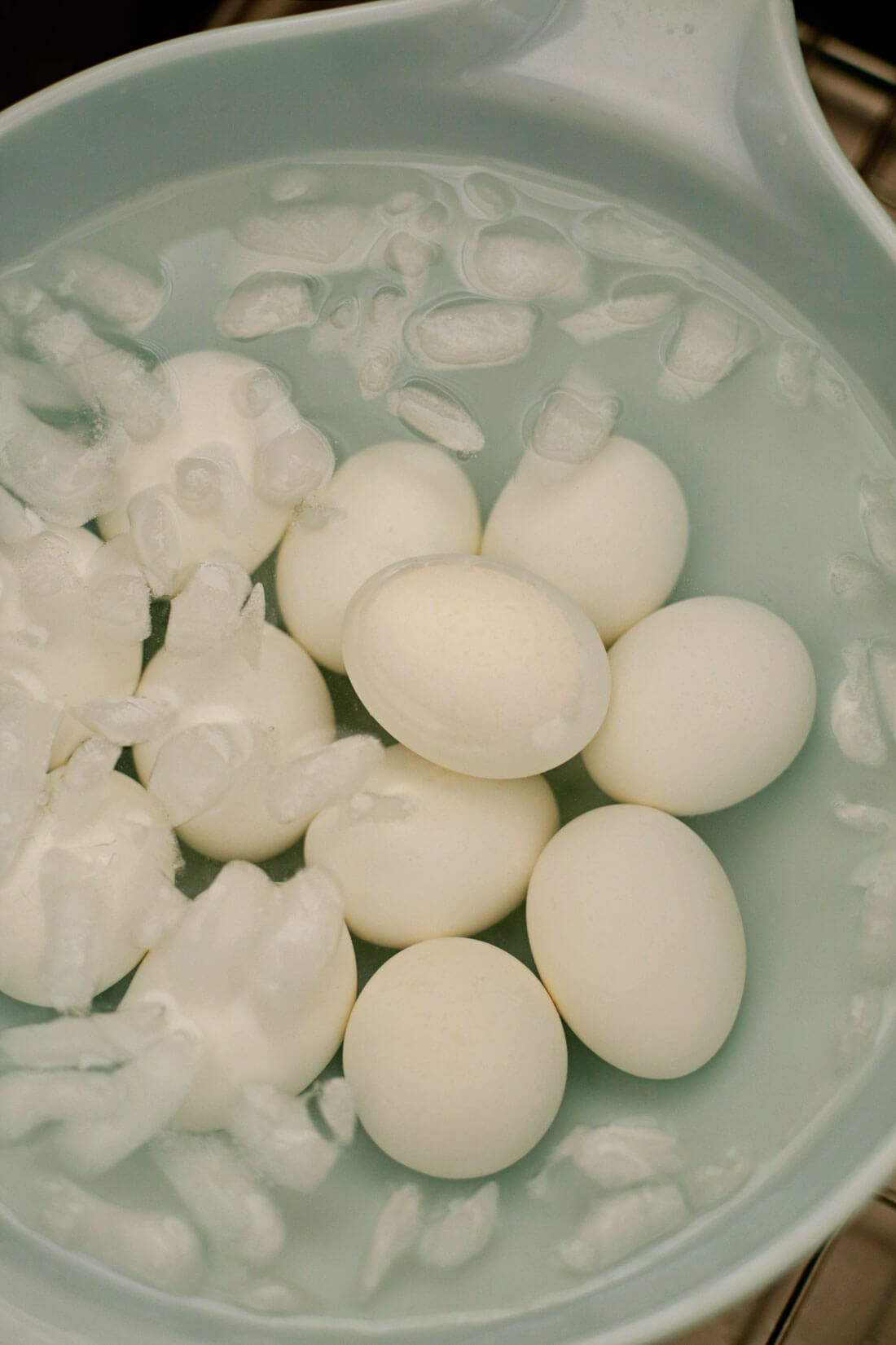 Instant Pot Hard Boiled Eggs in the ice bath