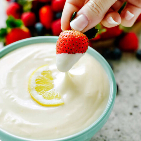 An awesome lemon fruit dip recipe that is perfect for spring!