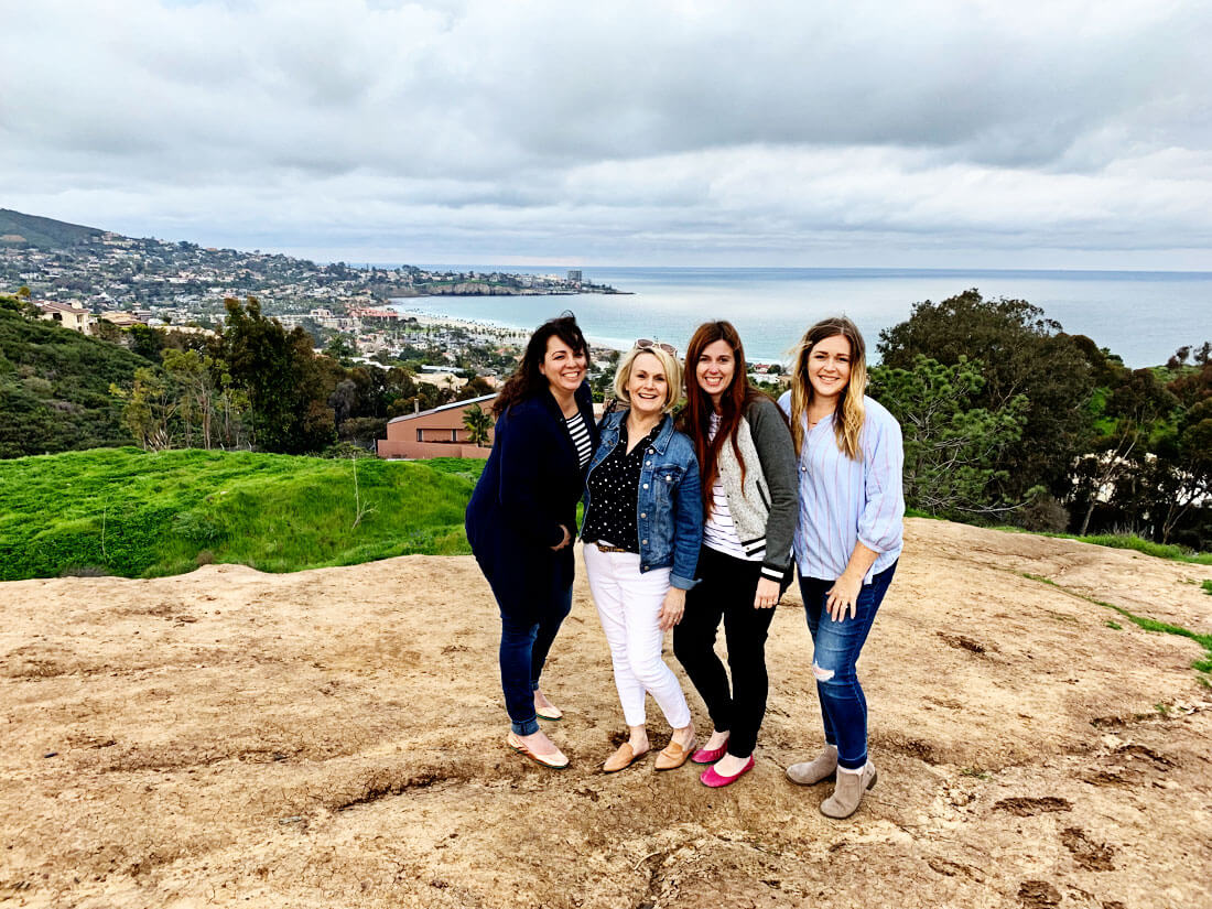 Traveling with friends - 4 of us overlooking La Jolla Cove with Tieks shoes