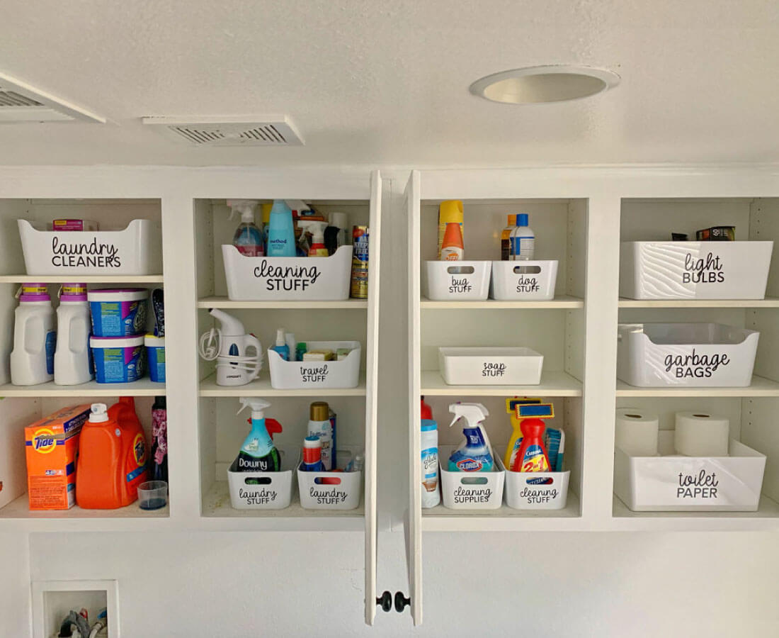 How to Organize Your Laundry Room Cabinets from 30daysblog