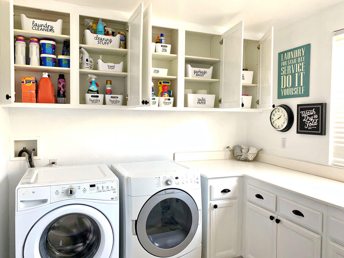 Wooden Laundry Room Organization Cabinets - Ideas Home Interior