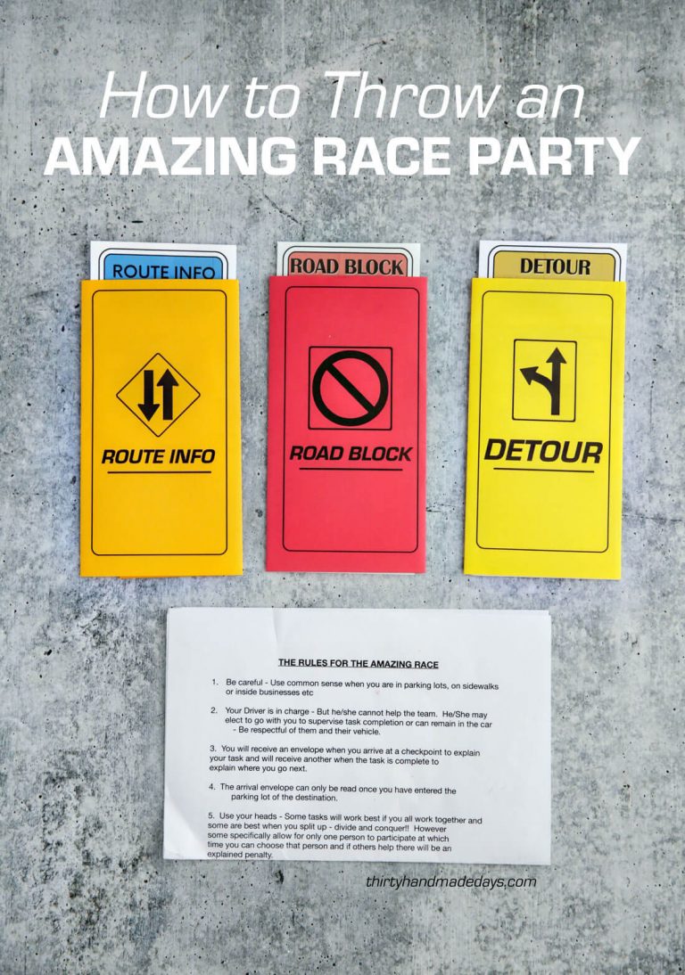 The Amazing Race Birthday Party Ideas for Teens from 30daysblog