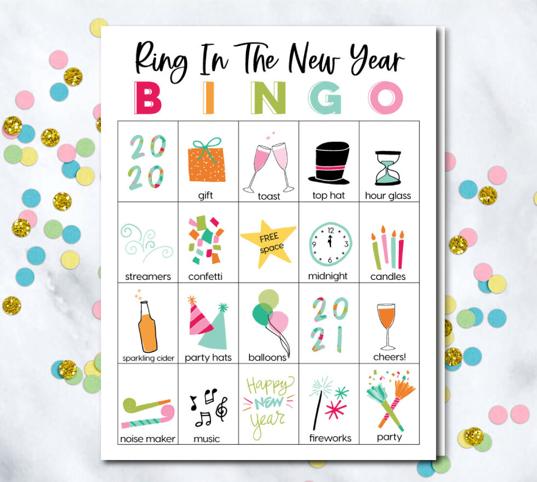 Printable New Year's Eve BINGO Sheets