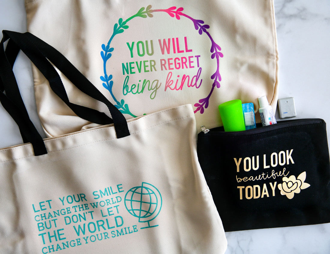 heat transfer vinyl cricut tote bag ideas