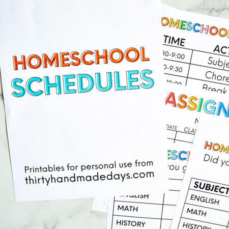 Printable Homeschool Schedule