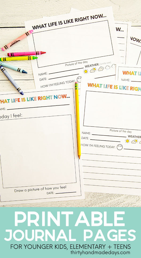 Printable Journal Pages from Thirty - Journalpagespin