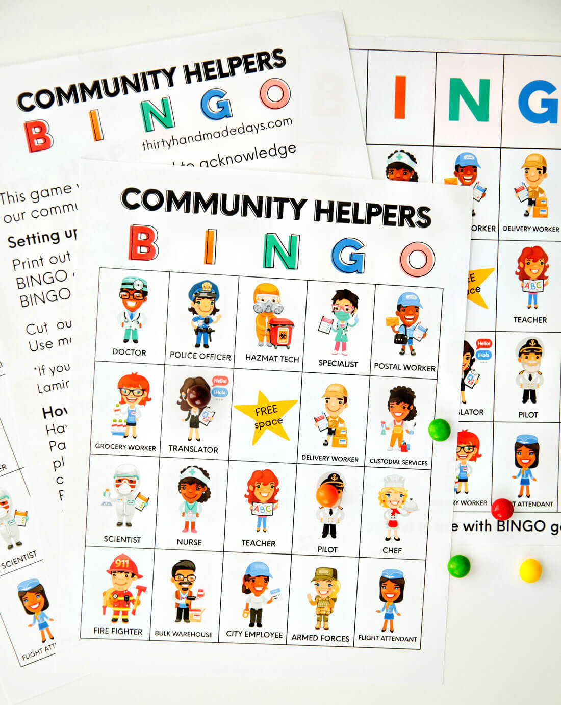 How to play BINGO - community helpers