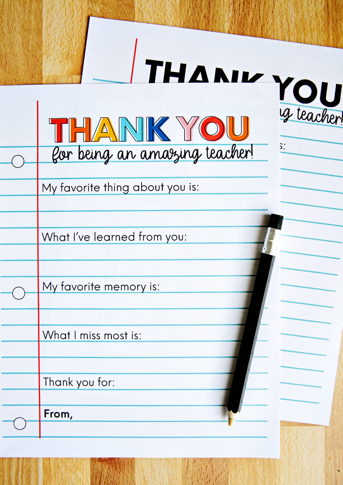 Printable Teacher Appreciation Letter