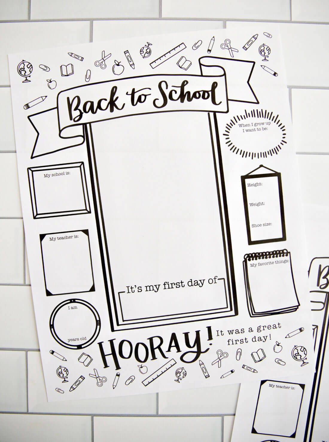 Back to School Coloring Pages from Thirty Handmade Days