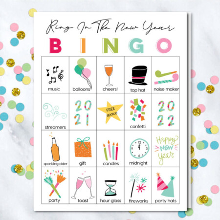 New Years Eve BINGO cards 2021